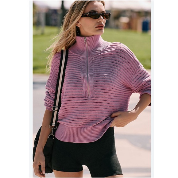 Varley Tara pointelle half zip knit pullover NWT size medium - Picture 1 of 10